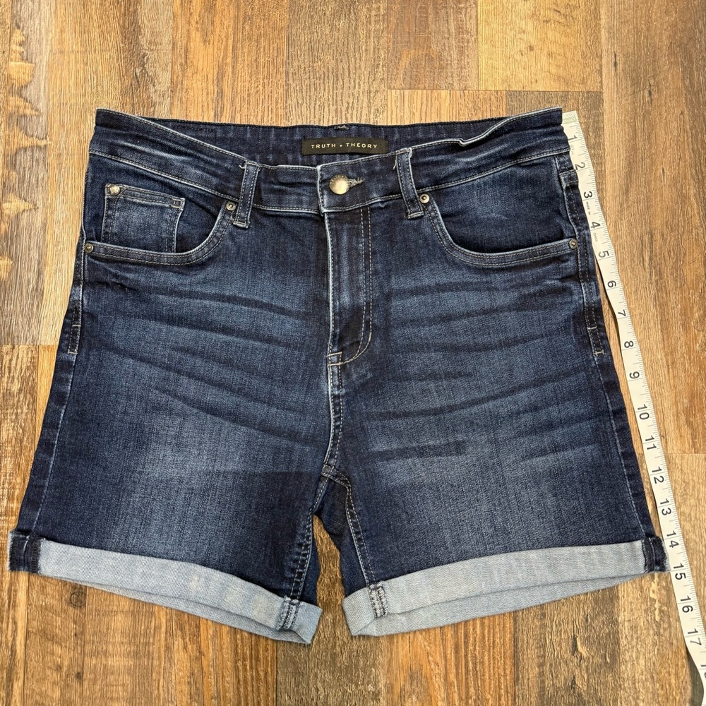 Truth + Theory Dark Blue Denim Shorts - Picture 6 of 7